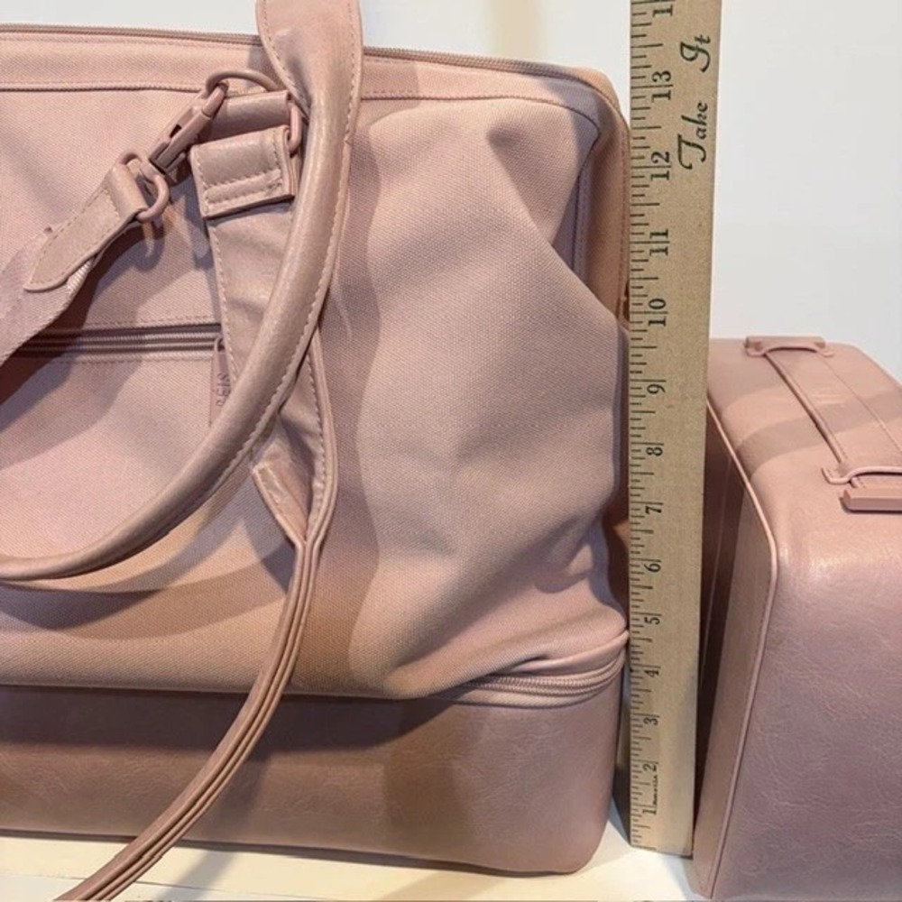 BEIS The Mini Weekender Atlas Pink + extras-makeup, toiletry, laptop 4 piece - Picture 2 of 16